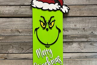 Door Hanger Christmas [Merry Grinchmas] Holiday Sign Decor Gift Home Patio Porch FREE Fast Shipping