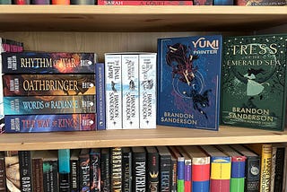 Photo taken by the author: My ever-growing “Sandershelf”
