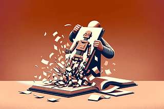 A person tearing up a robotic rulebook
