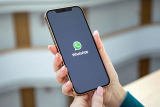 A picture showing the WhatsApp app opened on an iPhone.