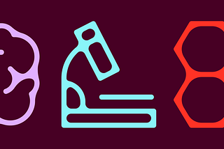 Enlarged icons featuring a microscope