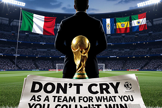 Don’t Cry as a Team for What You Couldn’t Win on the Pitch