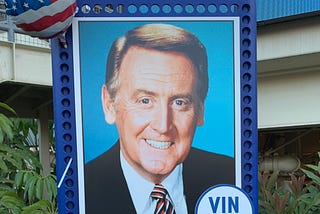 Tribute to Vin Scully at Dodger Stadium on August 6, 2022.