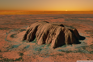 Ayers Rock (Australia), created by Mapbox GL JS v2