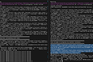 logs when trigger the lambda two times, and check only one lambda runs, while the other wait until the first finish