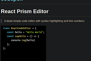 ReactText Editor With Syntax Highlighting
