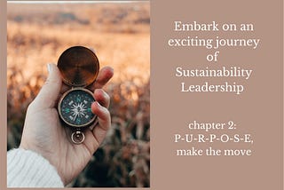 Embark on an exciting journey for sustainability leadership | chapter 2: PURPOSE, make the move