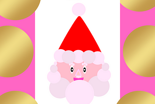 Santa clause in pink and golden background