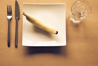 A single banana served as a meal.