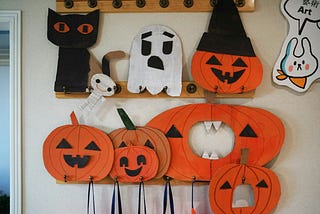 Photo of halloween decorations made by cardboard