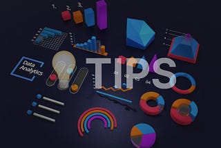 The keyword: Tips with a bulb icon over a background of colorful data visualization charts