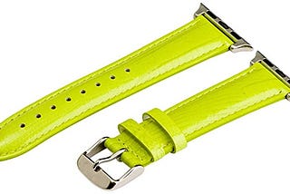 Clockwork Synergy — Lizard Leather Bands for Apple Watch (42mm Lime Band/Steel Hardware)