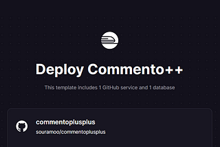 Deploy Commento++ to Railway.app | Open source alternatives to Disqus and Heroku