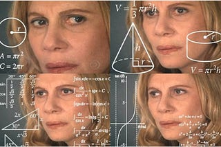 Meme of woman with math problems