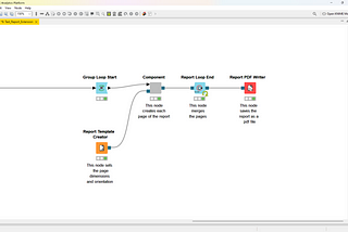 Example of a workflow to create a PDF report using the reporting extension in Knime