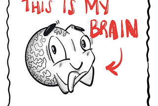 A cartoon brain looking very proud of itself