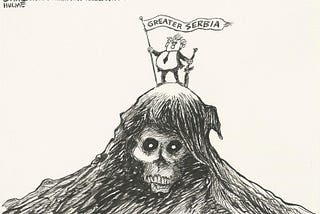 ‘’Greater Serbia’’ — American cartoon (‘’Fort Worth Star-Telegram’’, artist: Etta Hulme) mocking…