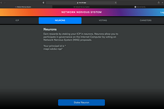 How to stake ICP tokens in Network Nervous System (NNS)?