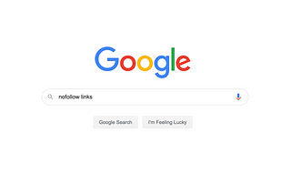 google search for nofollow links