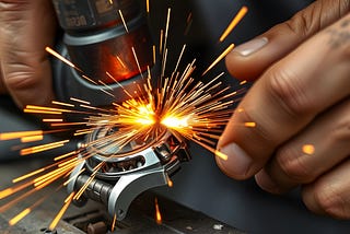 Craftsman trying to repair a wristwatch by damaging it even more