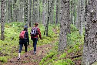 Climbing Double Top Mountain