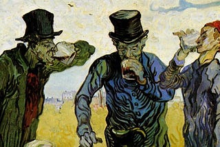 Van Gogh panting, The Drinkers, Piree Lua, Medium