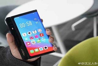 Oppo has been working on the first foldable phone for a long time .