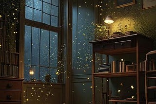 the fireflies that fly in a room