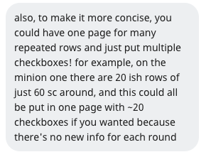 Weeks 6, 7, 8. New features, testers, and optimizing tables