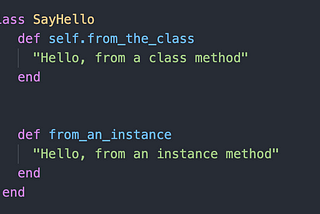 Difference between Class and Instance Methods in Ruby.