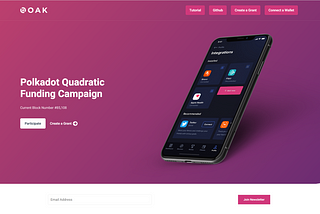 User tutorial of OAK’s hackathon winning Quadratic Funding dApp