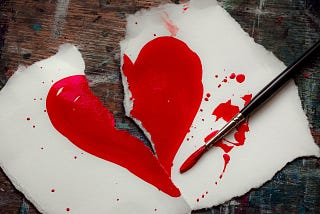Image by LunarSeaArt on Pixabay of a broken heart painting