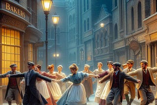 victorian people dancing