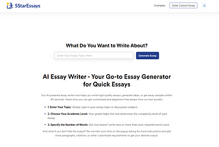 Features of 5StarEssays AI Essay Writer
