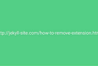 How to remove .html extension in Jekyll