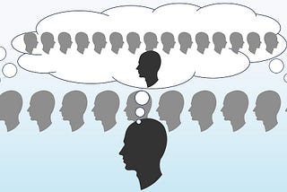 Heads facing left all thinking they’re the only one facing left and all the others are facing right