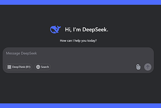 The Deepseek R1 web interface.