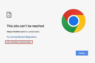 ERR_ADDRESS_UNREACHABLE Error in Google Chrome