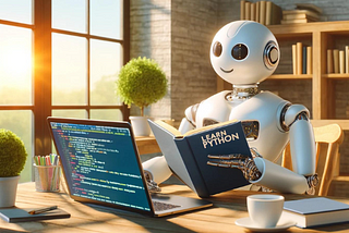 Robot learning Python in an office — Google AI Is Teaching Me Python