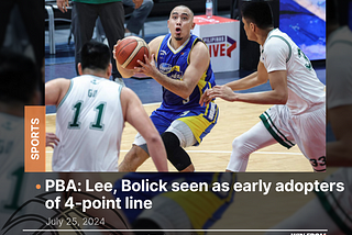 PBA: Lee, Bolick Seen as Early Adopters of 4-Point Line