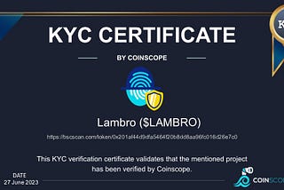 Lambro Earns KYC Verification From Cyberscope, Reinforcing Trust and Transparency