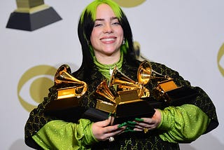 Billie Eilish with her awards and signature style!