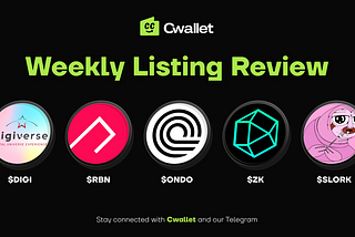 Cwallet Weekly Listing Review: DIGI, RBN, ONDO, ZK, SLORK