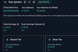 "Stake Platform for Tera & Partners Deployed"