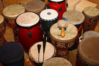 conga drums, shekere, percussion instruments