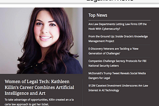 Women of Legal Tech: Kathleen Killin’s Career Combines Artificial Intelligence and Art
