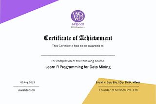 What do you think? Low Cost R Certificate. Read my R Medium Post and get certificate?