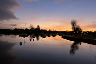 The sun lit river