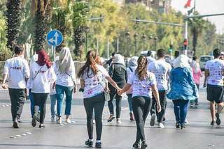 University students in Damascus ran for breast cancer awareness campaign