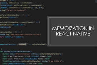 Memoization in React Native